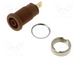 Conector banană 4mm soclu 25A 1kVDC maro aurit HIRSCHMANN T&amp;M
