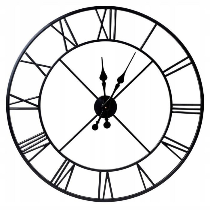 Ceas de perete in stil retro, metal, diametru 80 cm