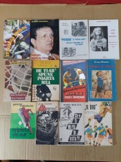 14 vol. George Mihalache fotbal, sport (Il Dio, Teroarea blonda, Titi Teasca, Tripleta de aur, Antrenorul e de vina, Poarta mea, Coppa 90, Rocky M.)