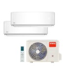 Sistem aer conditionat multisplit Vivax ACP-14COFM40AERI, 2 unitati interioare R-Design, 9000 + 12000 BTU, Inverter, Wi-Fi, Mod silentios, 24h timer,
