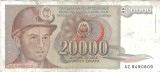 IUGOSLAVIA 20000 / 20.000 DINARA / DINARI 1987 [8] P - 95a - circulata