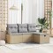 vidaXL Set de canapele pentru grădină cu pernă 4 pcs Bej Rattan poli 3360481