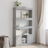 vidaXL Dulap &icirc;nalt, gri beton, 92x33x180 cm, lemn prelucrat