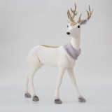 Cumpara ieftin Decoratiune Velvet White Reindeer 37 cm x 52 cm
