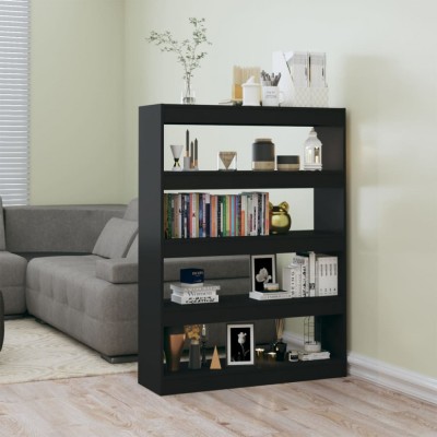 vidaXL Bibliotecă/Separator cameră, negru, 100x30x135 cm foto