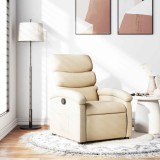 VidaXL Fotoliu rabatabil, crem, material textil
