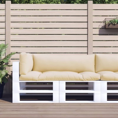 vidaXL Perne de paleți, 3 buc., bej, material textil 360947 foto