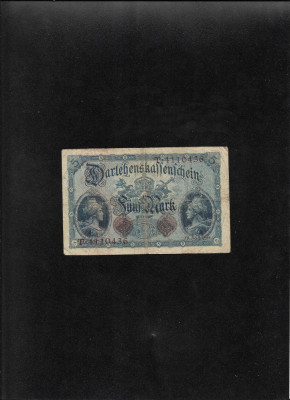 Germania 5 mark marci 1914 seria4110436 foto