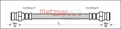 Conducta / cablu frana CITROEN XSARA Estate (N2) (1997 - 2010) METZGER 4114649 foto