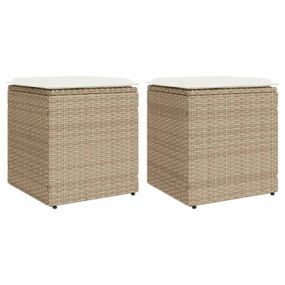Gossi scaune de gradina cu perne 2 buc bej 40x40x43 cm poly ratan foto