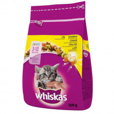 Hrana Uscata cu Pui pentru Pisici WHISKAS Junior, 300 g, Hrana Pisici Junior, Mancare pentru Pisici Junior, Crochete pentru Pisici, Whiskas Hrana Usca