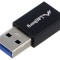 Adaptor USB 3.1 A la C, mufă USB A, soclu nichelat negru