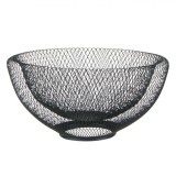 Fructieră Metalică, Model Plasă, Diametru 30 cm, &Icirc;nălțime 15 cm, Negru, Oem