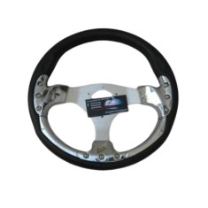 Volan sport cromat cu claxon pe mijloc