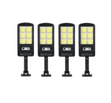 Set 4 lampi solare,120 LED, 6 COB, 90W, cu senzor de miscare, suport prindere inclus si telecomanda, IPF