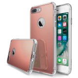 Cumpara ieftin Husa iPhone 7 Plus MyStyle Elegance Luxury Oglinda Rose Gold, Silicon, Rezistenta Socuri/Praf/Zgarieturi, Carcasa Protectie