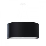 Candelabru Otto Negru Țesătură/Sticlă/Oțel 5 Becuri Rola Minimalist De Interior