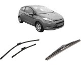 Cumpara ieftin Set 3 stergatoare FORD FIESTA VI (CB1, CCN) din 2008-2018, pentru parbriz si luneta fata si spate auto, Bosch Twin-Aerotwin Multi, din cauciuc silicon