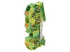 Conector &icirc;mbinare pentru șine 0,5&divide;25mm&sup2;, 1 pistă, 3 borne, galben-verde