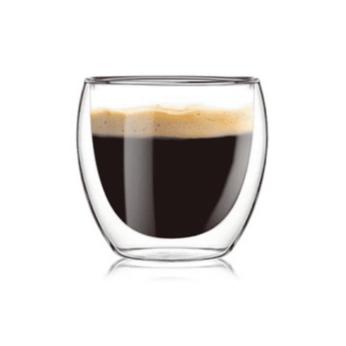 Set cesti cafea termice cu pereti dubli Koken strat protector, din sticla borosilicata, 100 ml, Transparent - 1 x Cana