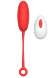 Ou Vibrator Pearl Love Egg, 10 Moduri Vibratii, Remote Control, Silicon, USB, Rosu, 19.5 cm, Guilty Toys, Sexxify
