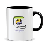Cana personalizata cu mesaje pentru programatori, Fan Python