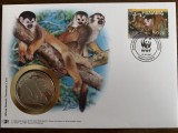 Panama - maimute - FDC cu medalie, fauna wwf