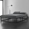 [en.casa]? Pat rama metalica Vest, 200cm x 160cm, otel, negru, pentru 2 persoane HausGarden Leisure
