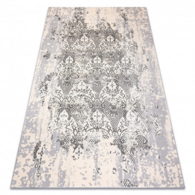 Covor CORE W3824 Ornament Vintage - structural, două niveluri de l&amp;acirc;nă, cremă / gri, 200x290 cm foto