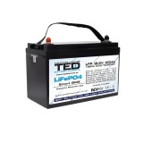 Acumulator LiFePo4, 12.8V, 100Ah, BMS, bluetooth, M8 TED Electric, TED007407 SafetyGuard Surveillance