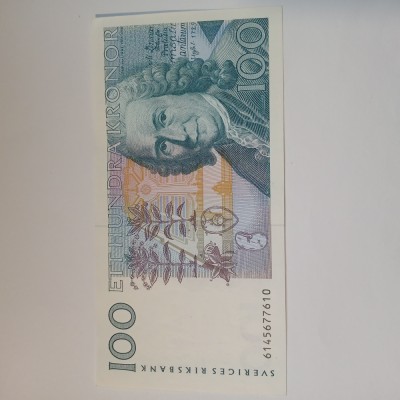 Bancnota 100 coroane Suedia 1986 necirculata foto