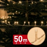 Instalație de Crăciun, 1000 LED alb cald, 50m, 8 jocuri lumini, cablu transparent, IP44