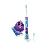Periuta de dinti electrica pentru copii Philips Sonicare HX6322/12, 2 moduri, 62000 miscari/min, Bluetooth, 2 capete, Mov