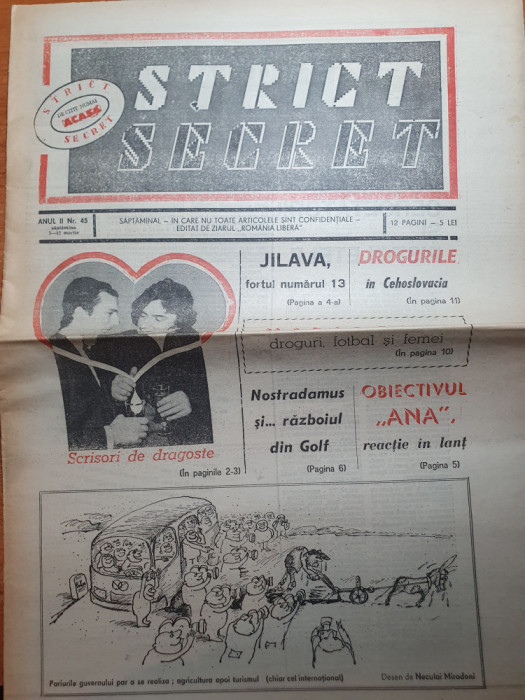 ziarul strict secret anul 2,nr. 45 din 5-12 martie 1991 -art. maradona