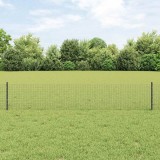 Gard de s&acirc;rmă sudată cu 44 U Posts Gri 0.4x100 m Oțel