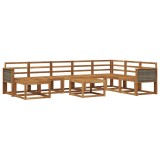 vidaXL Set de canapele de exterior 9 pcs natural Lemn Solid de Acacia 3385465