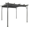 Pergola cu acoperis retractabil, antracit, 3x3m, otel, 180 g/m&sup2; GartenMobel Dekor, vidaXL