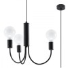 Candelabru Mic Negru Din Oțel Cu 3 Becuri Neregulate Modern De Interior