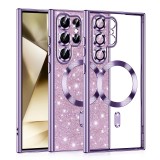 Husa premium Samsung Galaxy S22 Ultra 5G Asteroid GSM Luxury Glitter MagSafe, mov deschis