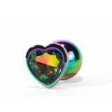Dop Anal Cu Bijuterie Secret Shine Metal Rainbowheart S, Multicolor, 7 cm