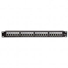 Patch panel 24 porturi RJ45 UTP cat5E montabil in rack 19" 1U sertizare Krone 110 PBPP02A-CAT5E