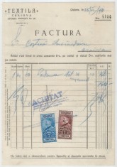 Romania, Textila, Factura (IV), Craiova, 1931