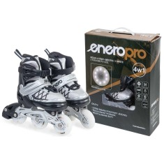 Role reglabile 4in1 pentru copii 26-29, prindere velcro, marime reglabila, sireturi, frana, 82A, ABEC7, gri