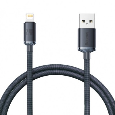Cablu Date si Incarcare USB-A - Lightning Baseus Crystal Shine Series, 20W, 1.2m, Negru foto