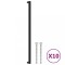 Manere de dulap, 10 buc., negru, 480 mm, otel inoxidabil