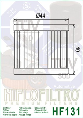 Filtru Ulei Hiflofiltro HF131 Hyosung , Keeway , Kreidler , Mash , Qingqi, Sachs... Cod Produs: MX_NEW 7230840MA foto