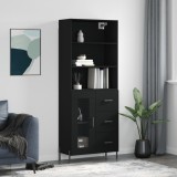 vidaXL Dulap &icirc;nalt, negru, 69,5x34x180 cm, lemn compozit