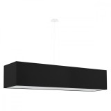 Candelabru Santa Negru, Țesătură/Sticlă/Oțel, 5 Becuri Dreptunghiulare Minimalist De Interior.