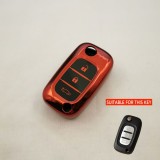 Husa TPU Cheie Briceag Renault Fluence 3 Butoane, Rosie AutoProtect KeyCars, Oem