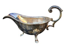 SOSIERĂ VINTAGE &Icirc;N STIL EDWARDIAN DIN METAL MASIV PLACAT CU ARGINT